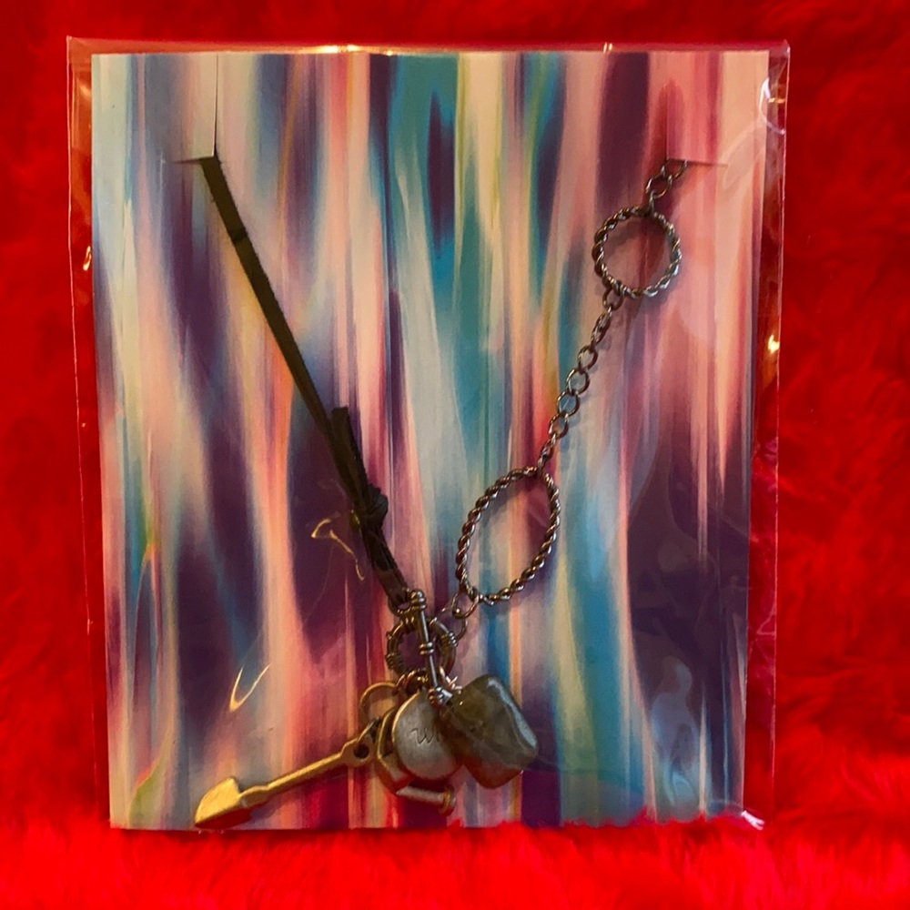 Labradorite, wish and shovel/watering can pendants